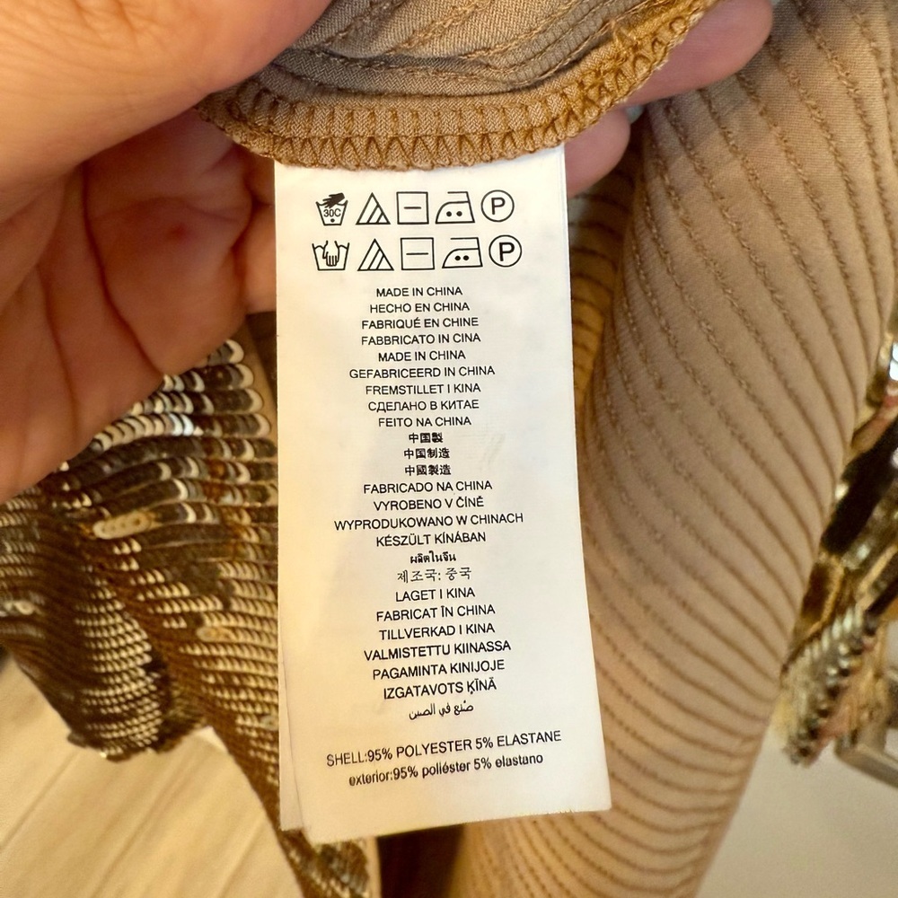 Michael Kors Gold Sequin Long Sleeve Dress - Picture 4 of 4